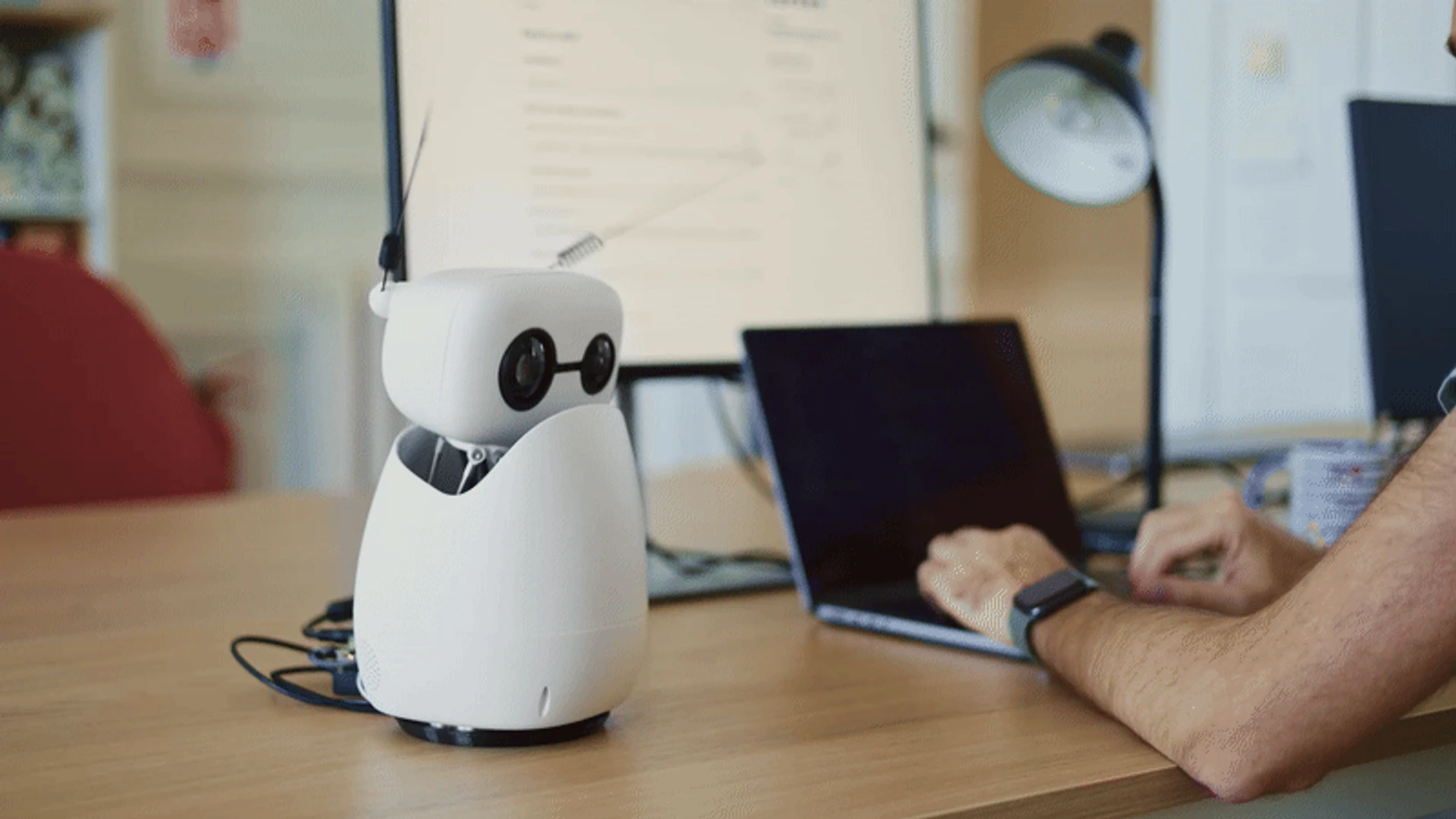 Reachy Mini robot on a desk, from official Hugging Face documentation.