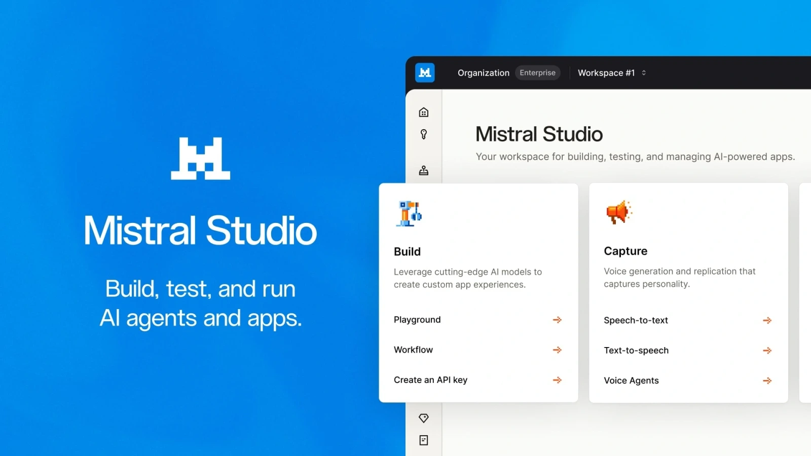 Official Mistral Studio product shot showing the platform interface.