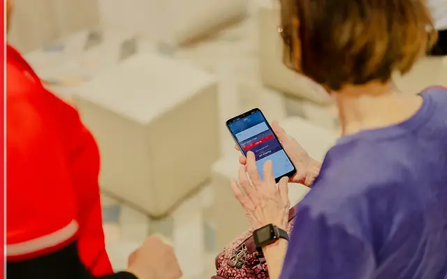 DBS banking service scene with the source-backed DBS mark in a Singapore financial setting.